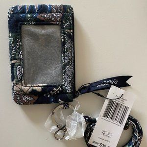 NWT Vera Bradley Java Navy Camo ID Zip Lanyard Wristlet
